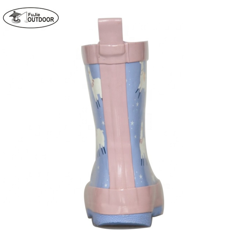 Wholesale Children Gumboots Kids Rubber Rain Boots with Funny Sheep Prints