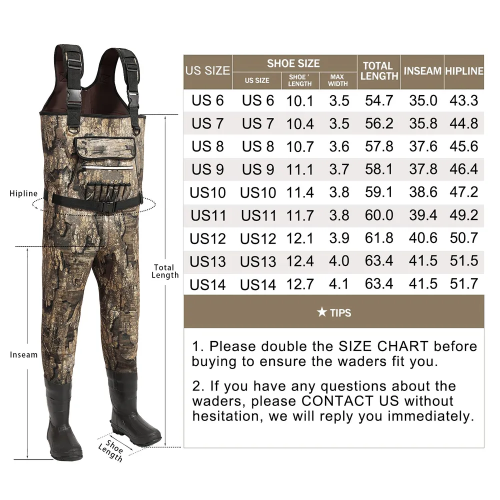 Hunting Waders for Men Camo Neoprene Hunting Chest Waders Waterproof Duck Hunting Wader for Men  Stockingfoot