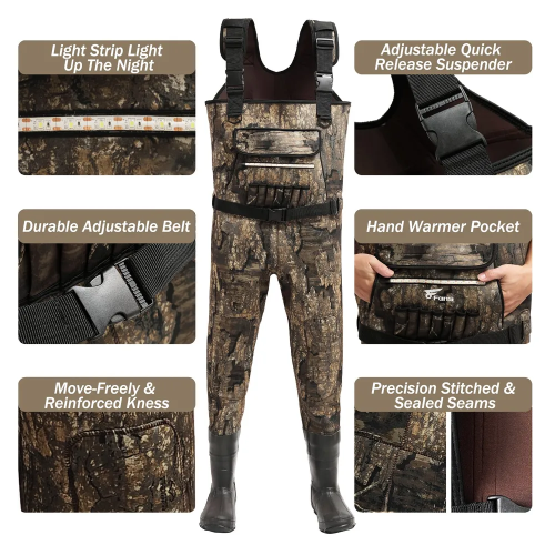 Hunting Waders for Men Camo Neoprene Hunting Chest Waders Waterproof Duck Hunting Wader for Men  Stockingfoot