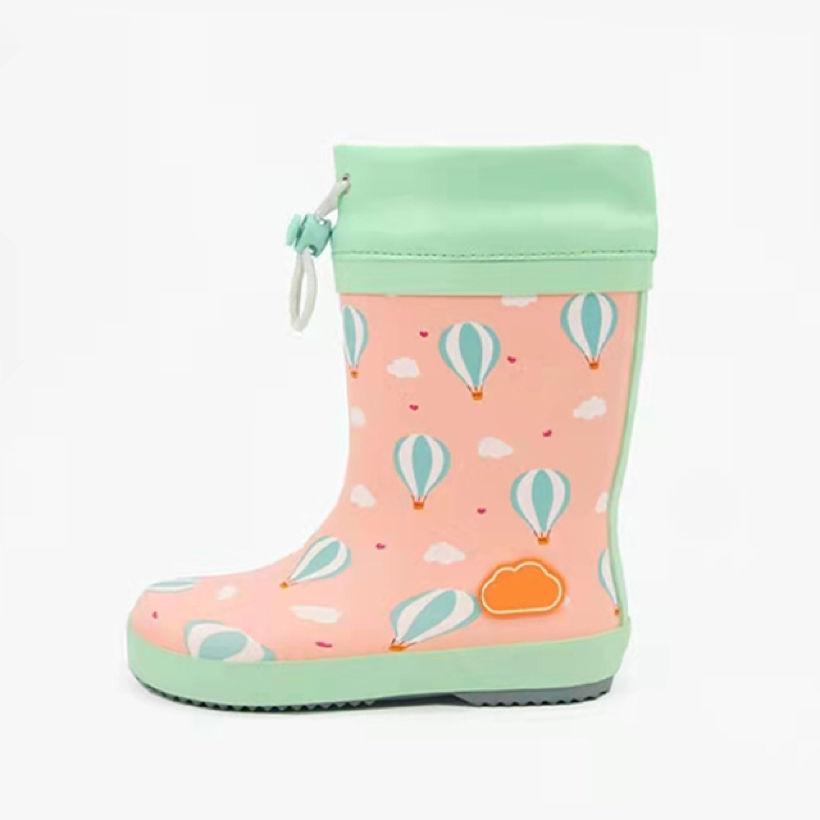 100% Waterproof Toddler Kids Cute Rubber Boots Kids Wellies Rain Boots With Adjustable Front String