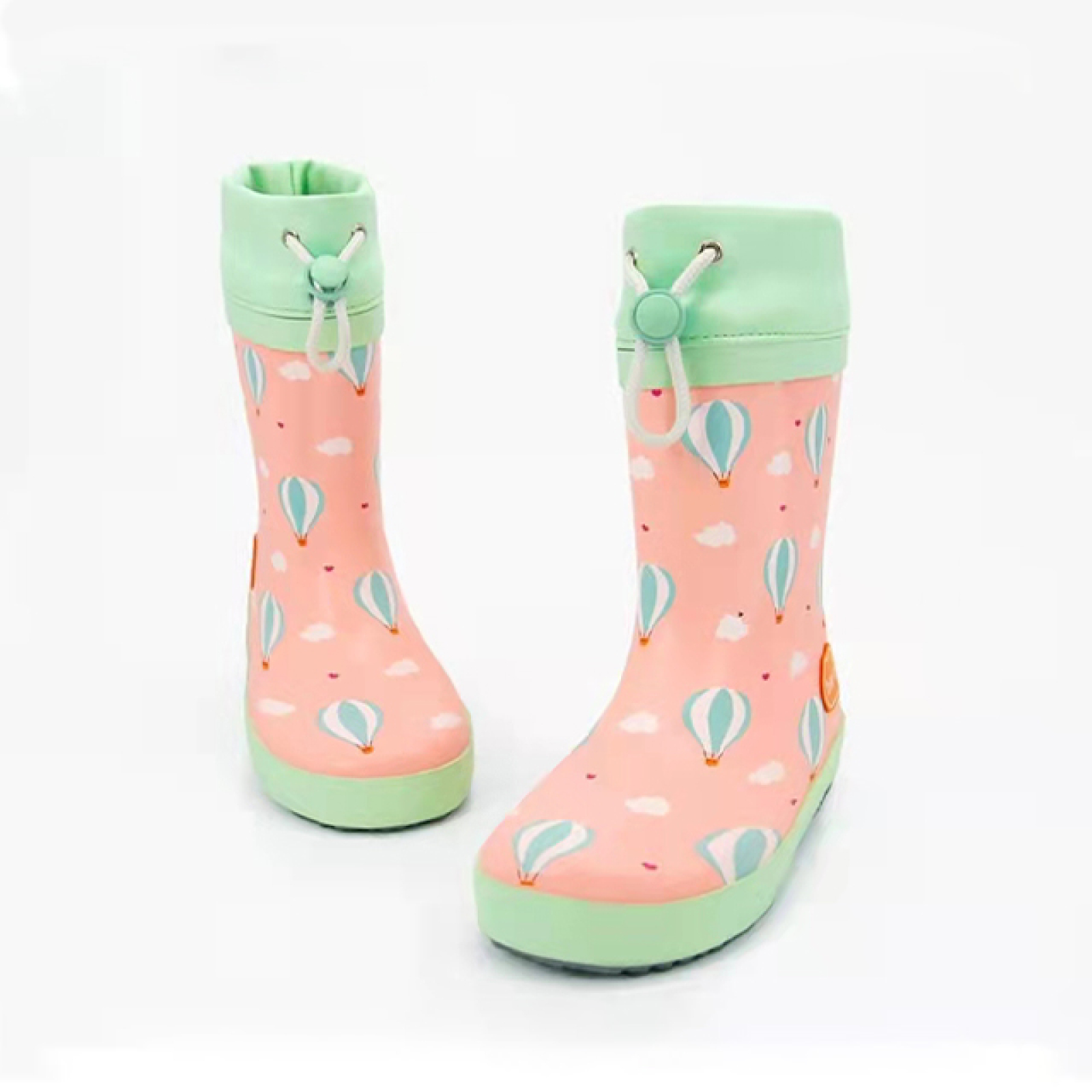 100% Waterproof Toddler Kids Cute Rubber Boots Kids Wellies Rain Boots With Adjustable Front String