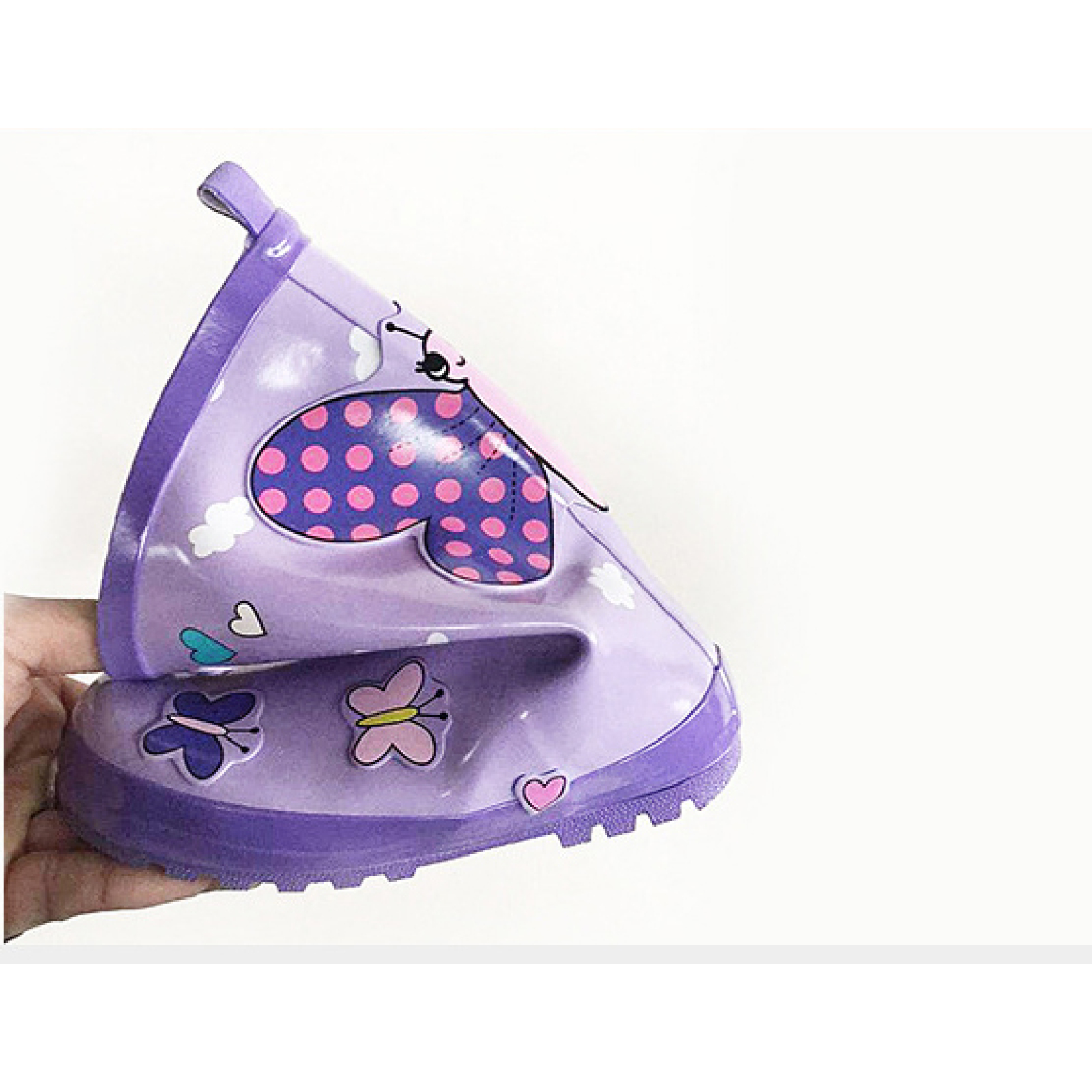 Wellington Boots Wholesale Purple Baby Rubber Boots Gumboots Rain Wellies with Printing for Kids