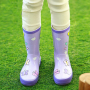 Wellington Boots Wholesale Purple Baby Rubber Boots Gumboots Rain Wellies with Printing for Kids