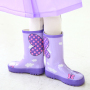 Wellington Boots Wholesale Purple Baby Rubber Boots Gumboots Rain Wellies with Printing for Kids