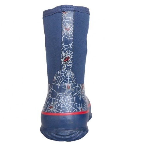 Kids Spider Printed Neoprene Rain Boot