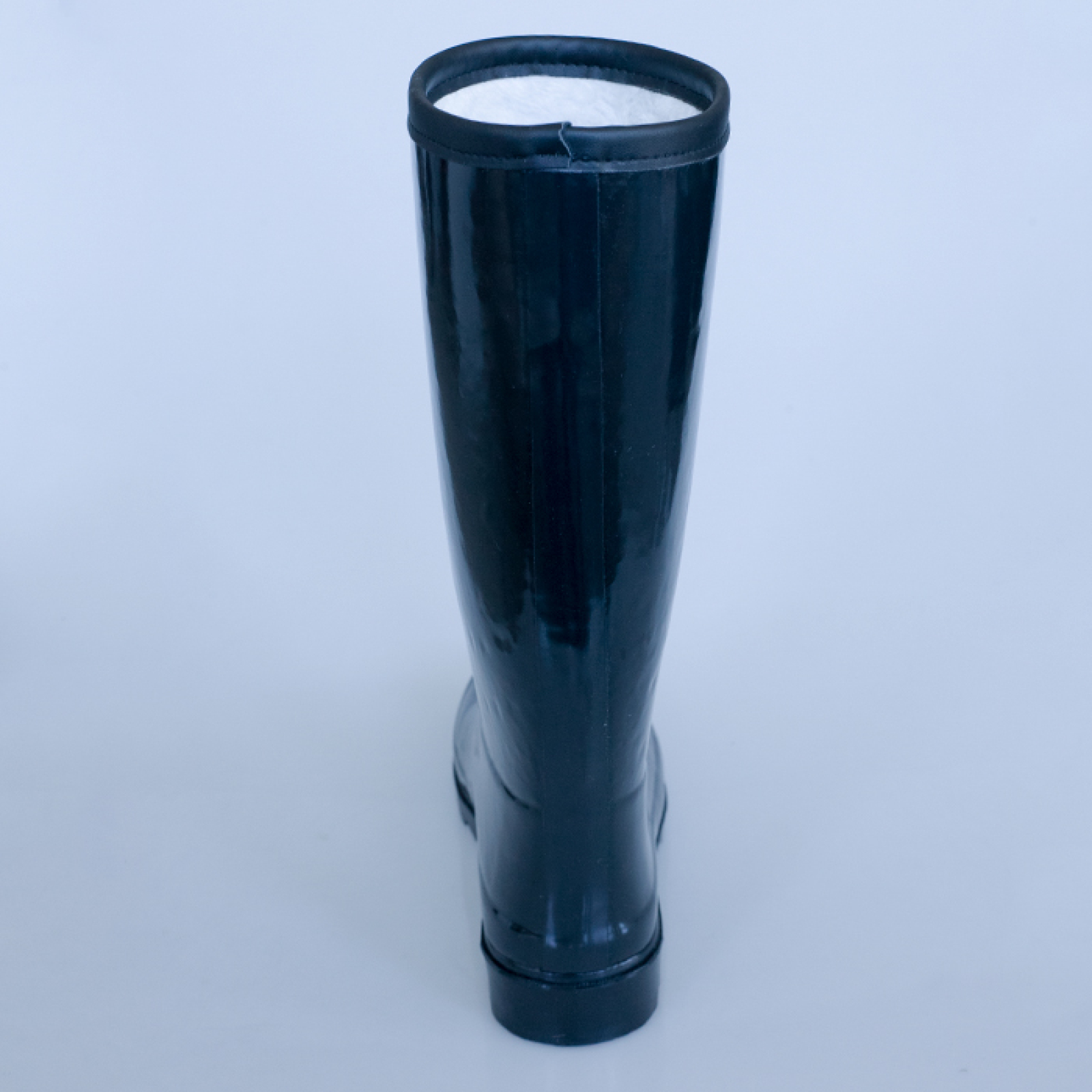 Women's Tall Shiny Rubber Boots Customize Glossy Black Rubber Wellington Boots