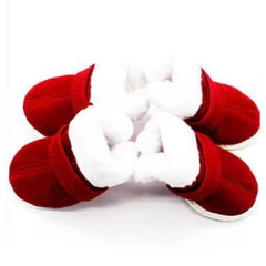 Wholesale Winter Warm Pet Shoes Soft Cotton Dogs Snow Boots Non-Slip Bottom Puppy Dog Shoes