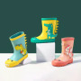 Hot Sale 100% Waterproof Toddler Kids 3D Cute Rubber Boots Kids Wellies Rain Boots With Adjustable Front String