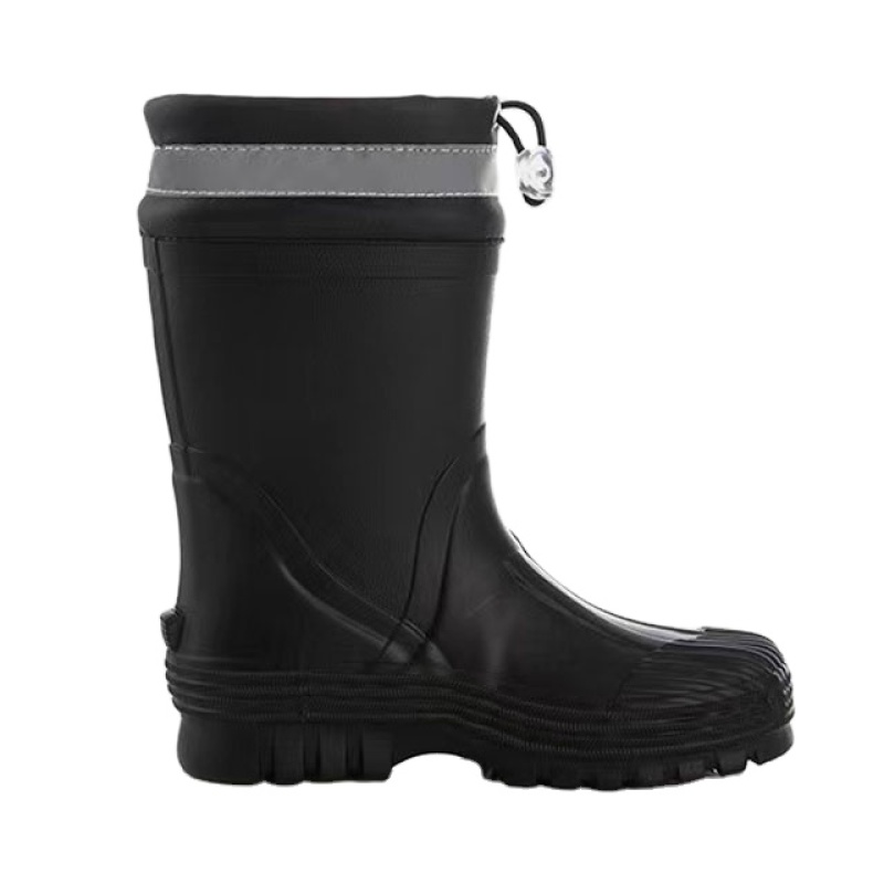 Spiral Black Green Rain Boots For Kids Rubber Boots Ideal for Rainy Days Waterproof Rain Shoes