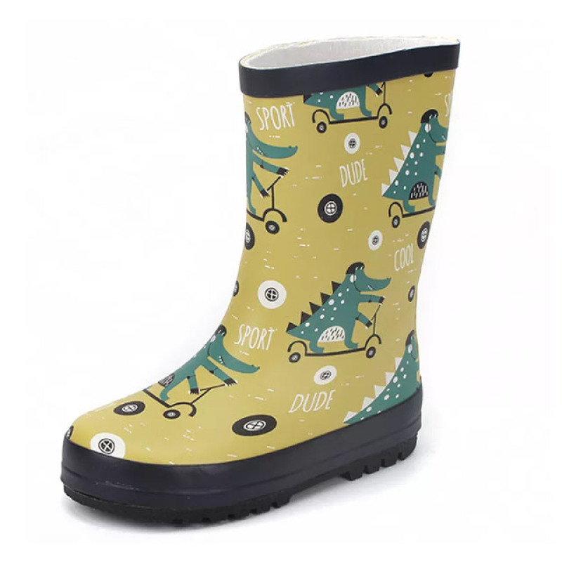 Hot Sale Custom Wholesale Kids Gumboots Printed Rubber Wellies Rain Boots For Kids Toddler