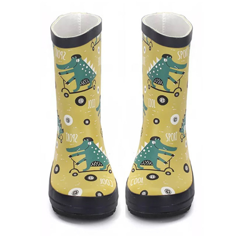 Hot Sale Custom Wholesale Kids Gumboots Printed Rubber Wellies Rain Boots For Kids Toddler