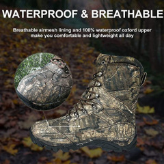 Lightweight Comfortable Waterproof Mens Timber Camo Hunting Boots with Memory Foam Insole Customized Wholesale