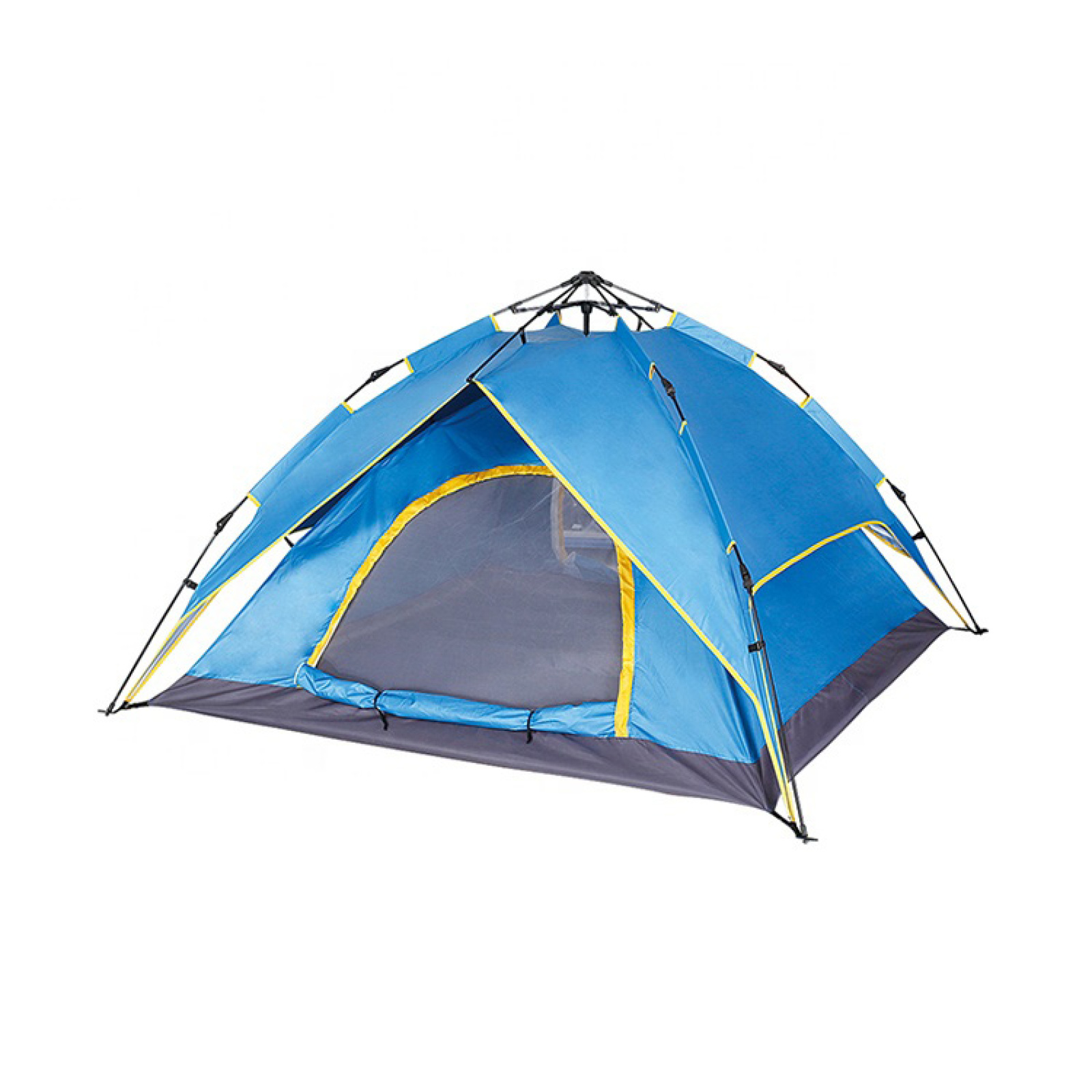 Double Layer Navy Orange 3-4 Person Waterproof Automatic Glamping Tent