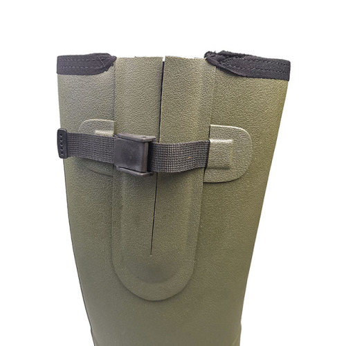 Olive Green Adjustable Waterproof Gusset Field Outdoor Farming and Hunting Mens Neoprene Rubber Rain Boots