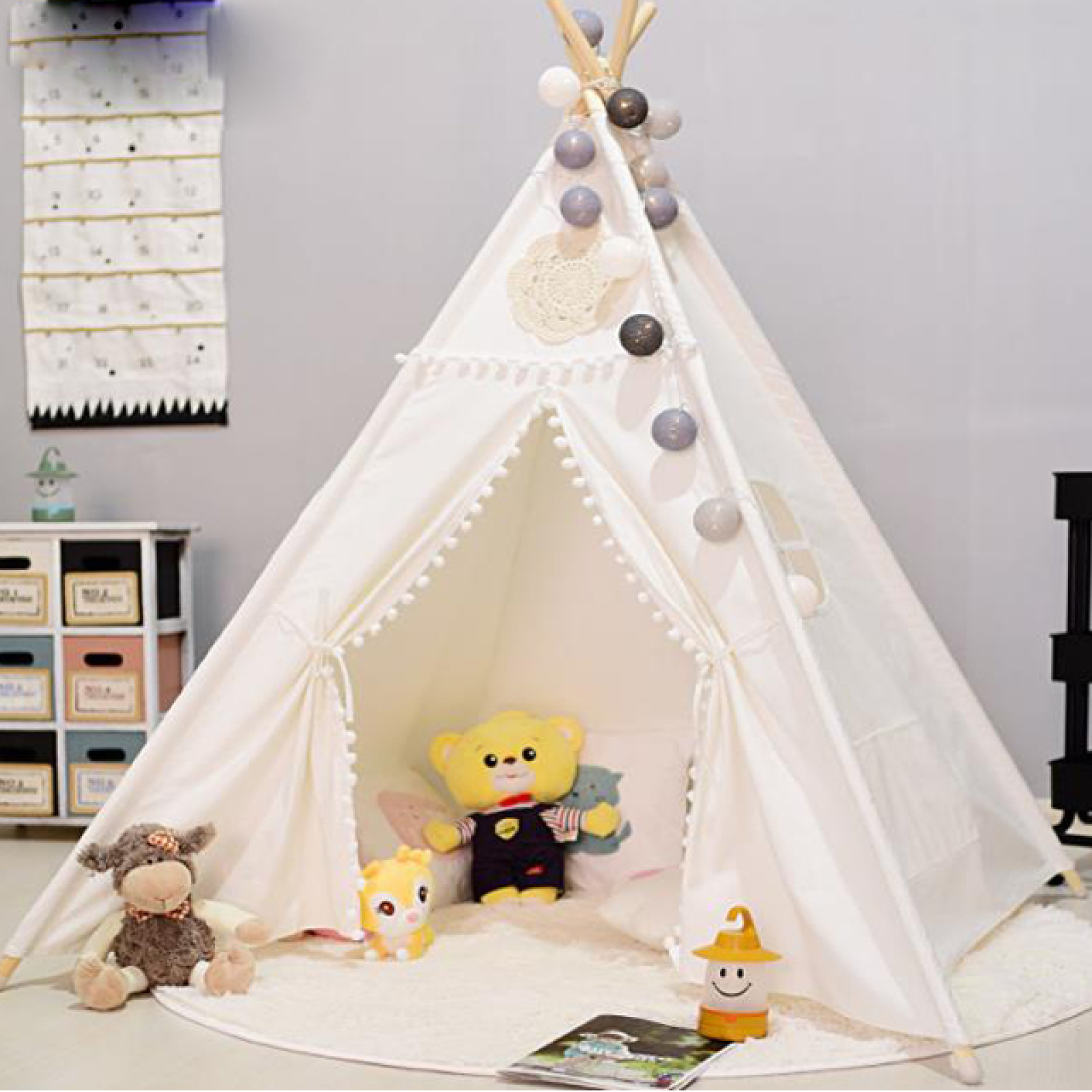 Children Kids White Play Indian Tipi Teepee Tent