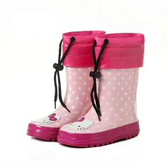 Custom Pink Rubber Rain Boots Anti-slip Design Your Own Waterproof Rain Wellies for Kids