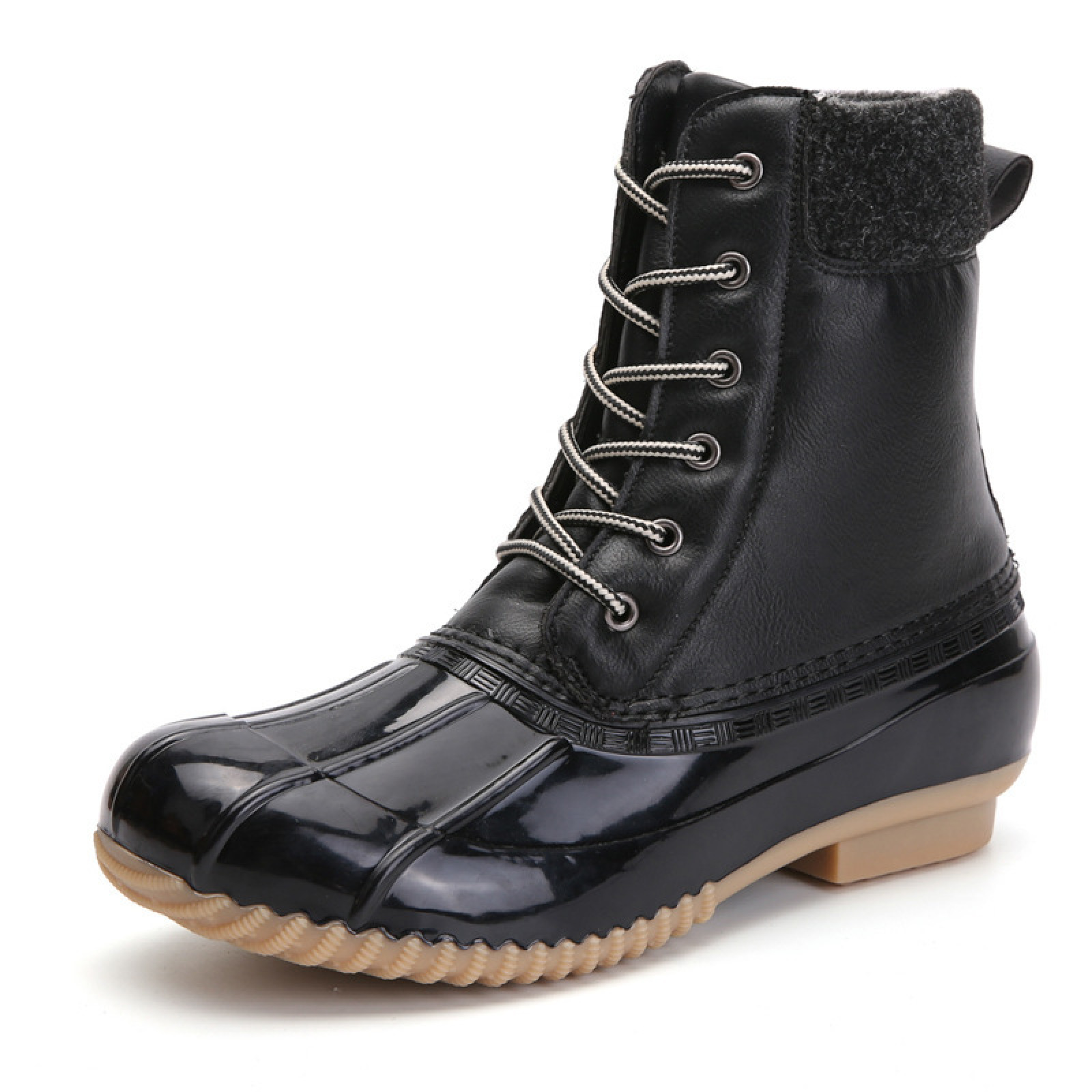 Wholesale High Quality Plush Fur Waterproof  Fleece Mid-length Snow Boots  Men Winter Shoes