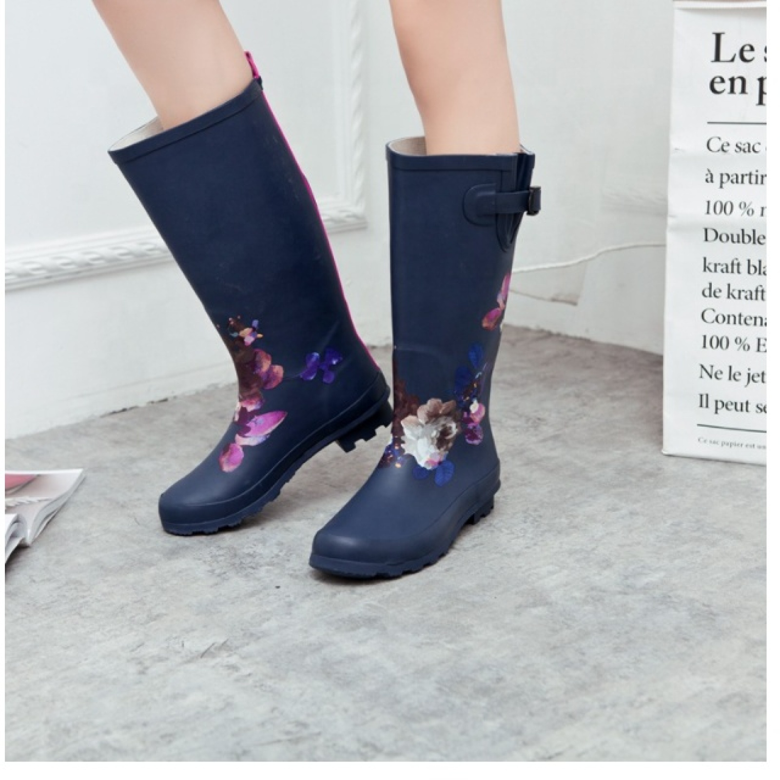 Customized Waterproof Ladies Wellington Boots Womens Rubber Rain Boots