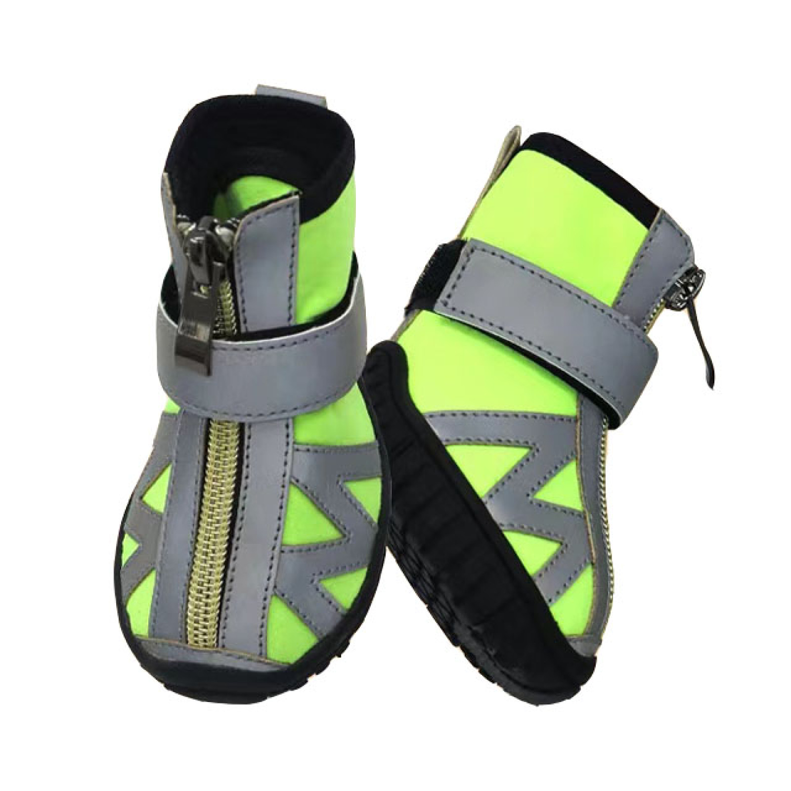 Fashion Designer Reflective Dog Boots Comfortable Pet Shoes Dog Boots Waterproof With Zipper