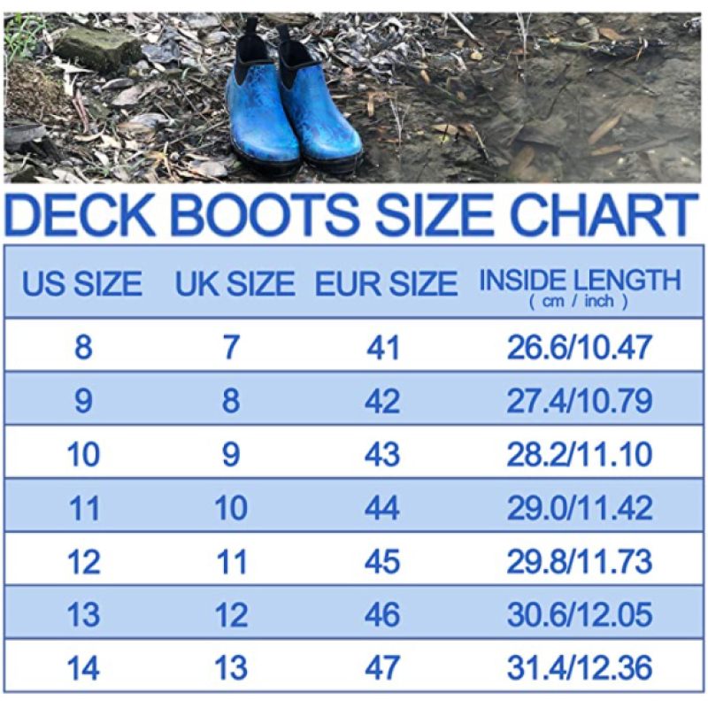 Waterproof Hot Sell Fashion Deck Boots Camo Ankle Mud Muck Rain Boots Rubber Deck Boots Mens Womens for Fishing and Marine