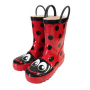Toddler & Youth Little Girls Ladybug Red and Black Rain Boots w/ Mesh Lining