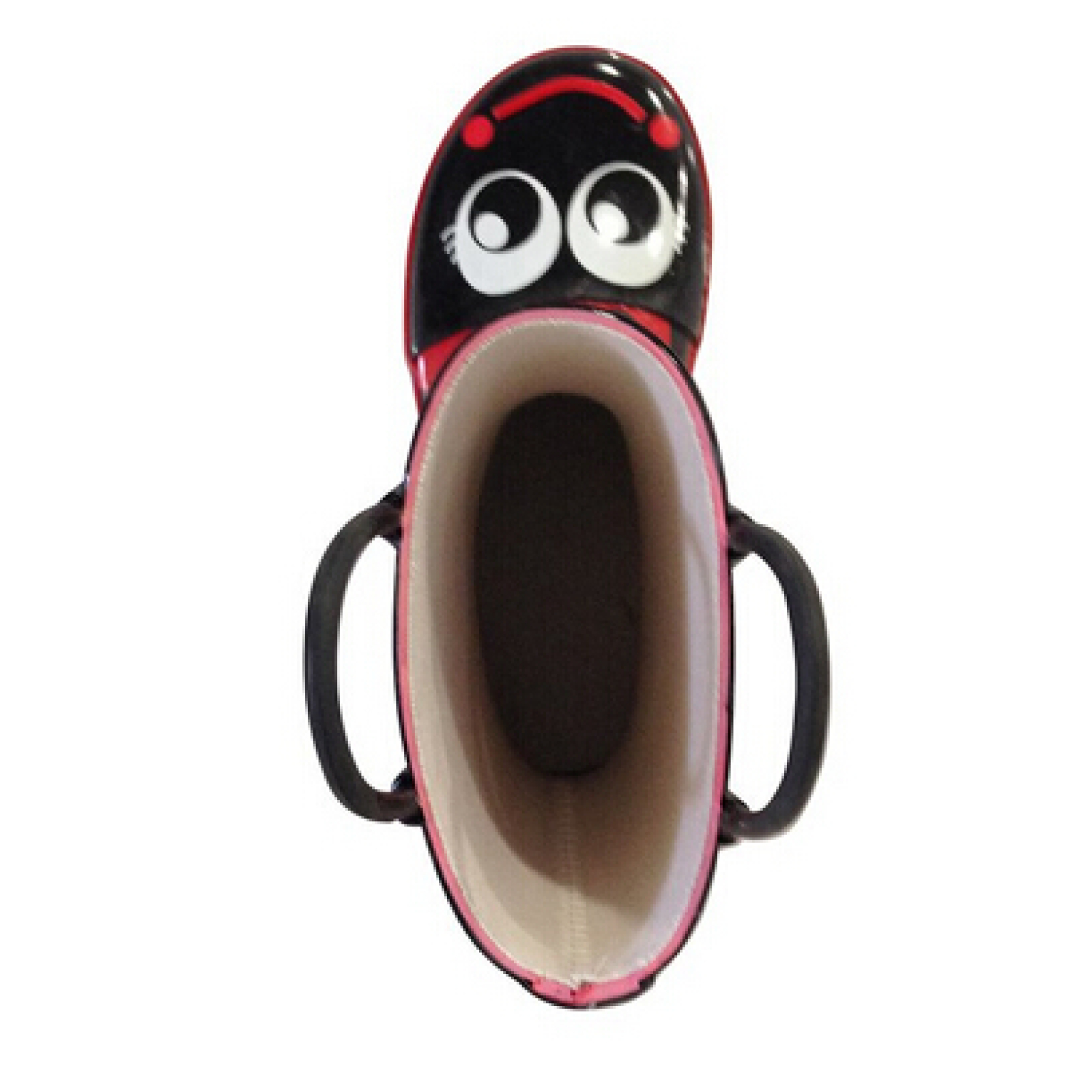 Toddler & Youth Little Girls Ladybug Red and Black Rain Boots w/ Mesh Lining