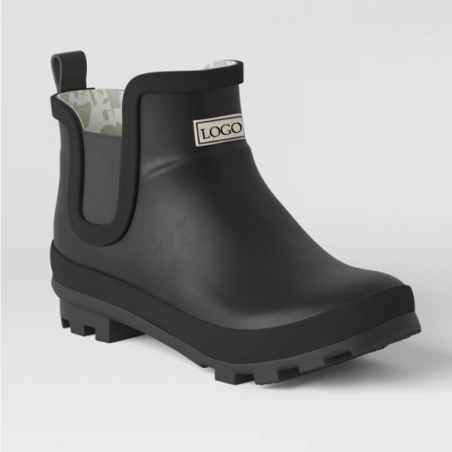 Women Chelsea Rain Boots Wholesale Black Ankle Fashion Elastic Garden Natural Rubber Rain Boots   Women Boots