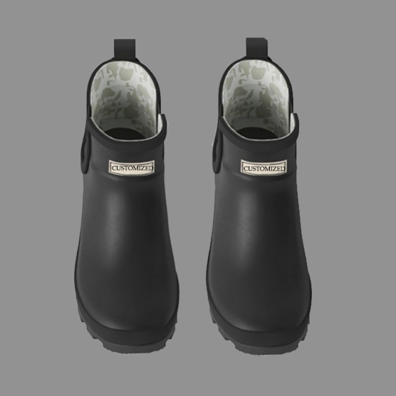Women Chelsea Rain Boots Wholesale Black Ankle Fashion Elastic Garden Natural Rubber Rain Boots   Women Boots