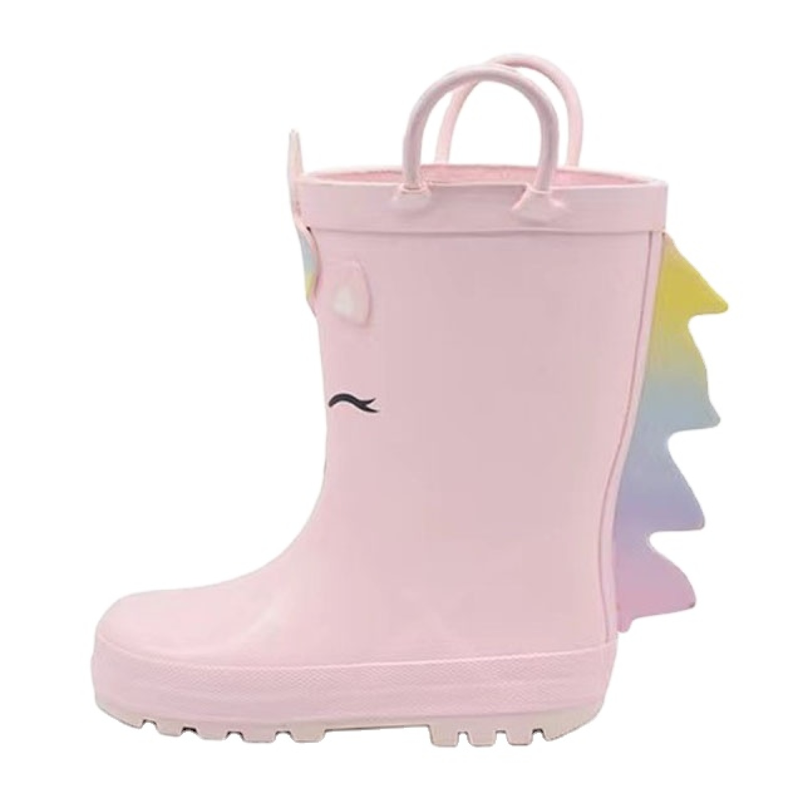 Hot Sale Pink Natural Printed Rubber Boots Kids Wellies Waterproof Children Rain Boots with Handles