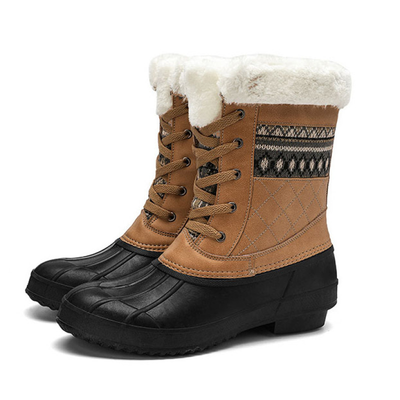 Hot Sales Ladies Fashion Waterproof Winter Boots With Warm Lining