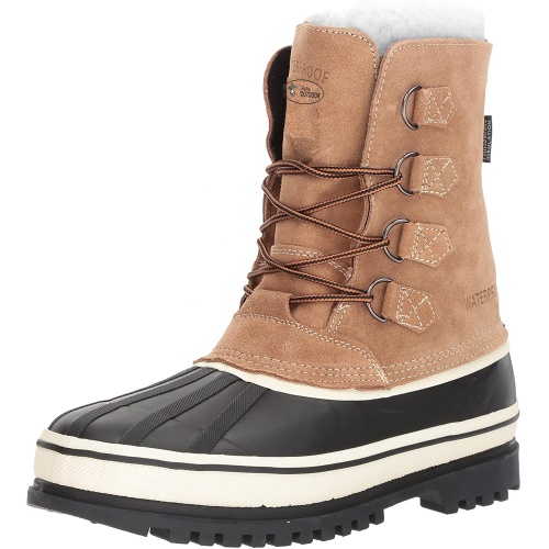 Mens KHK Waterproof Pac Boots EVA Men 18K OEM Suede Leather Genuine Leather Rubber Snow Boot Ankle Boot D-ring Felt FJ-SB1205M