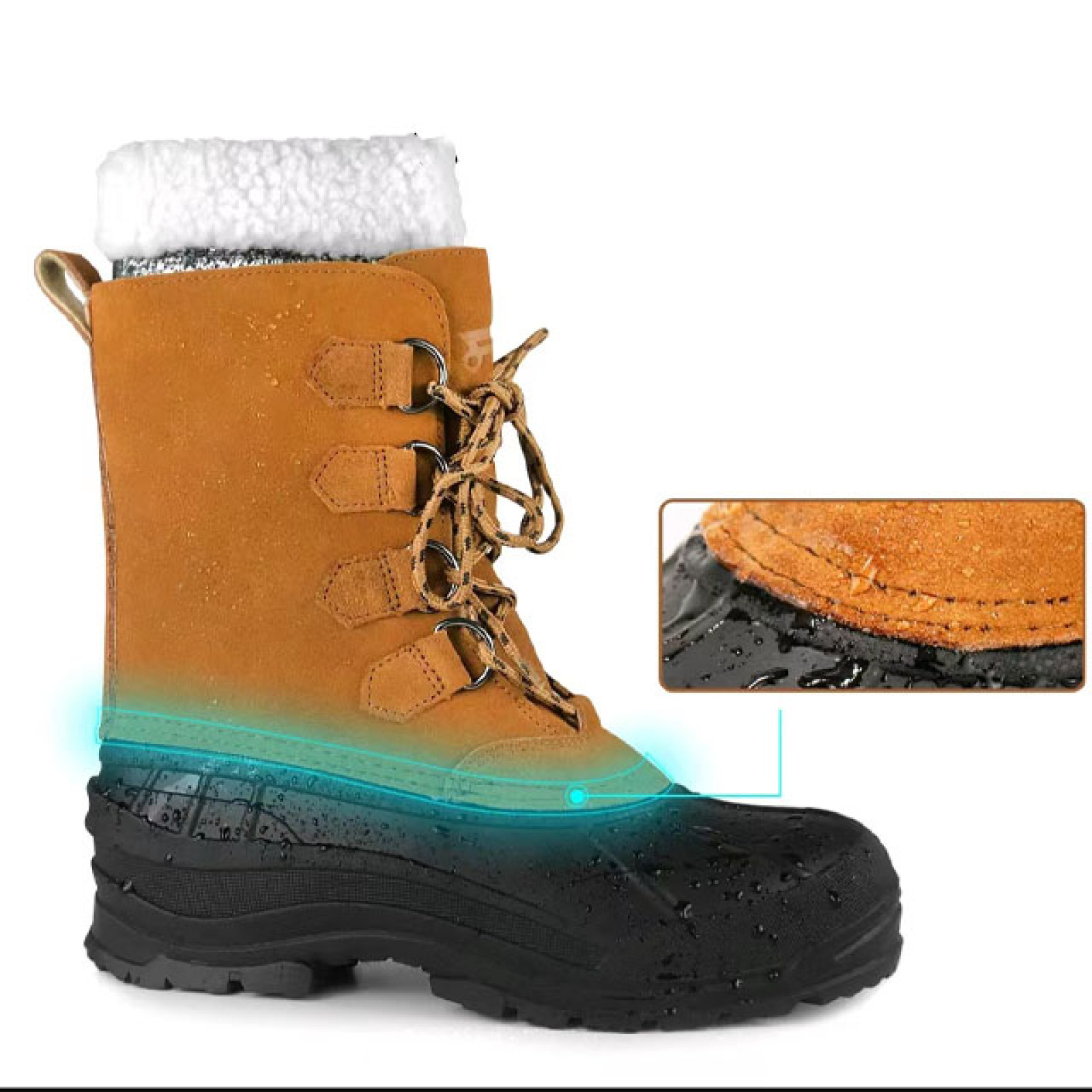 Wholesale Custom Outdoor Waterproof High Top Winter Shoes Non-Slip Snow Boots Men's Warm Boots