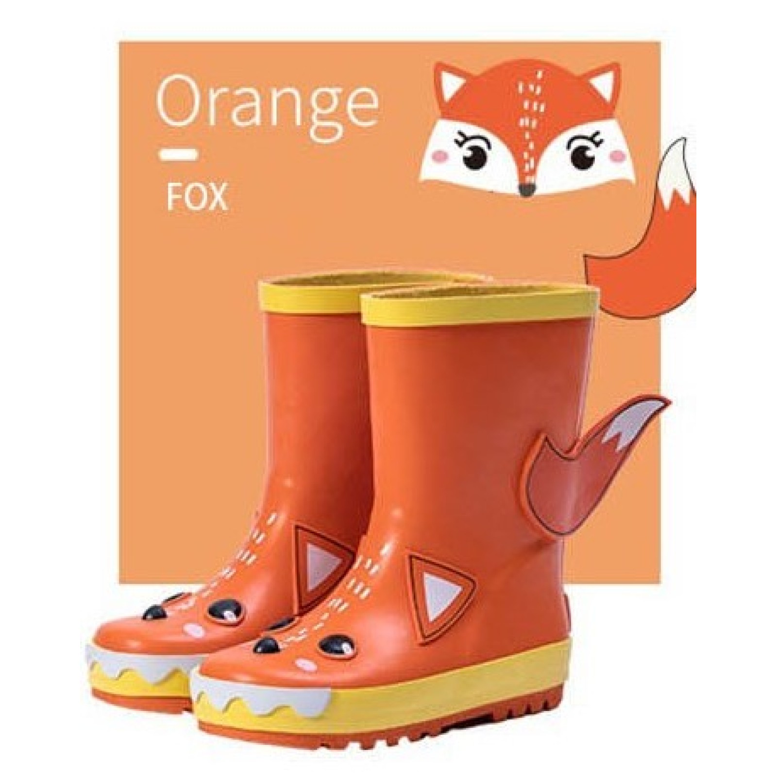Kids Customized 3D Design 100% Waterproof Natural Rubber Rain Boots  Outdoor Gumboots For children