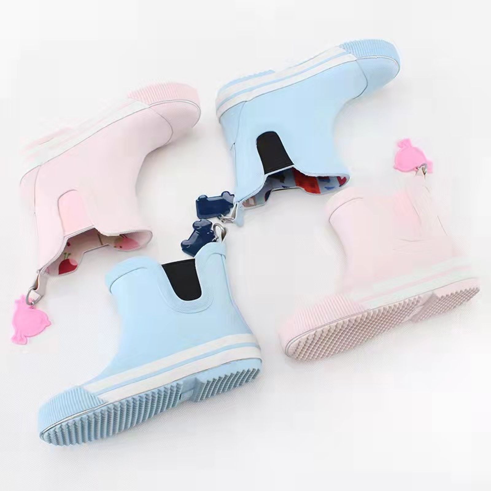 Fashion 100% Waterproof Toddler Ankle Kids Rubber Boots Kids Wellies Rain Boots