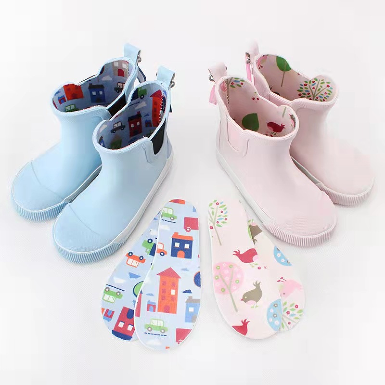 Fashion 100% Waterproof Toddler Ankle Kids Rubber Boots Kids Wellies Rain Boots