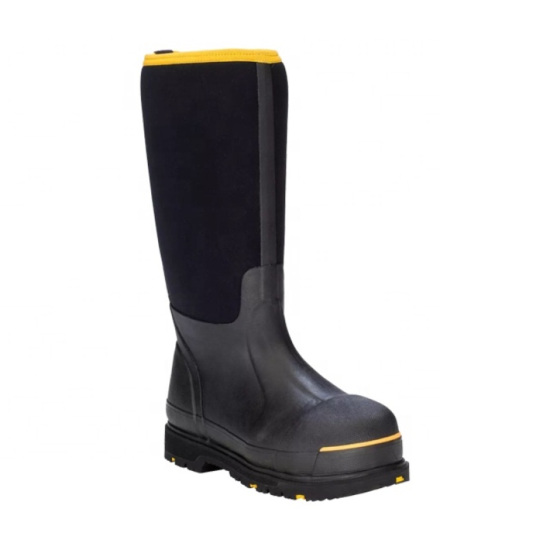 Mens Steel Toe Neoprene Wellington Safety Boots Waterproof Work Boots