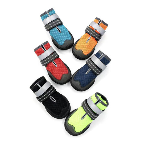 Wholesale Pet Outdoor Breathable Dog Shoes Fashion Color Waterproof Reflective Boots for Dog