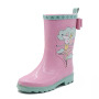 Hot Sale Pink Kids Waterproof Wellington Gum Boots Toddler Rubber Rain Shoes Boots For Girls With 3D Prints