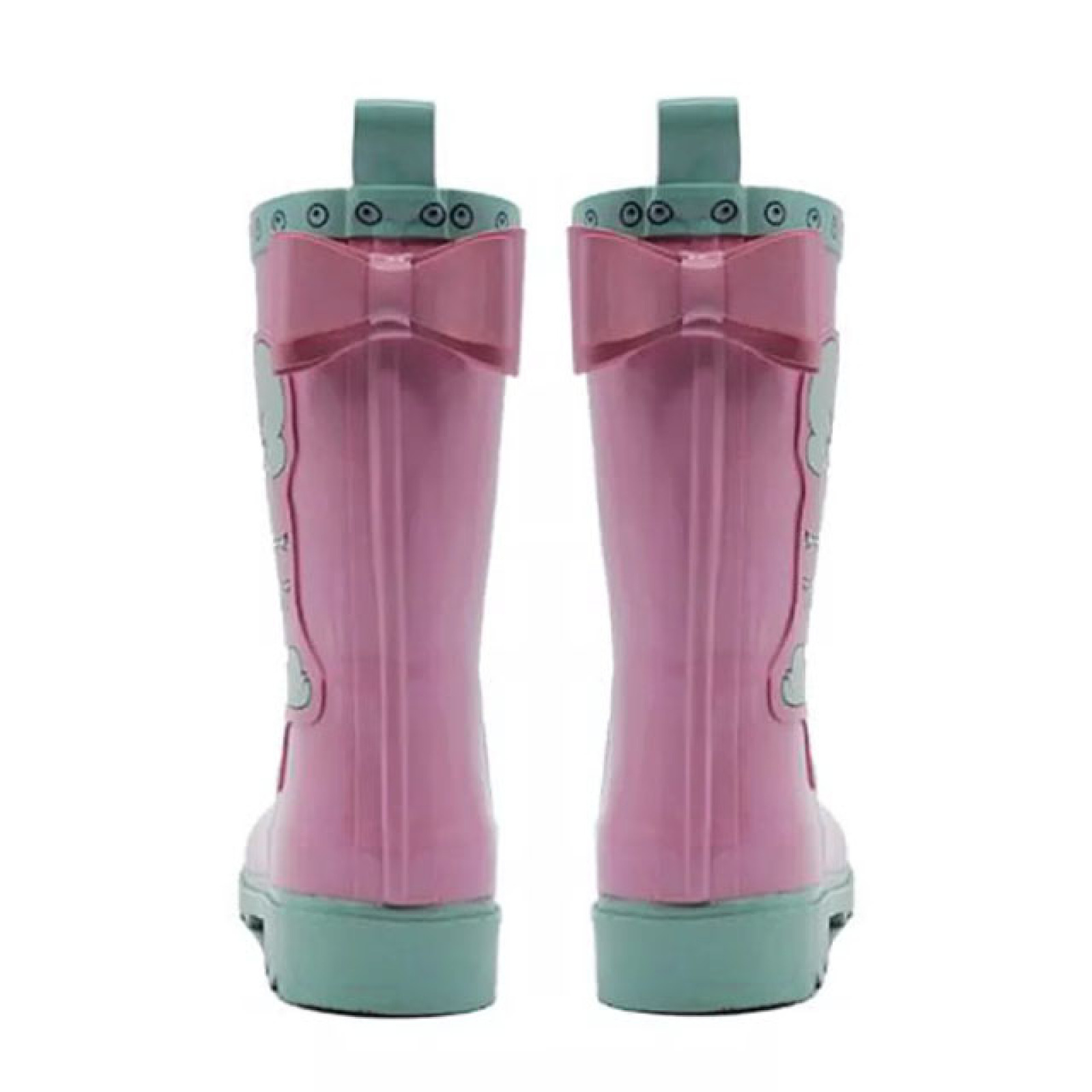 Hot Sale Pink Kids Waterproof Wellington Gum Boots Toddler Rubber Rain Shoes Boots For Girls With 3D Prints