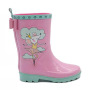Hot Sale Pink Kids Waterproof Wellington Gum Boots Toddler Rubber Rain Shoes Boots For Girls With 3D Prints