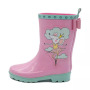 Hot Sale Pink Kids Waterproof Wellington Gum Boots Toddler Rubber Rain Shoes Boots For Girls With 3D Prints