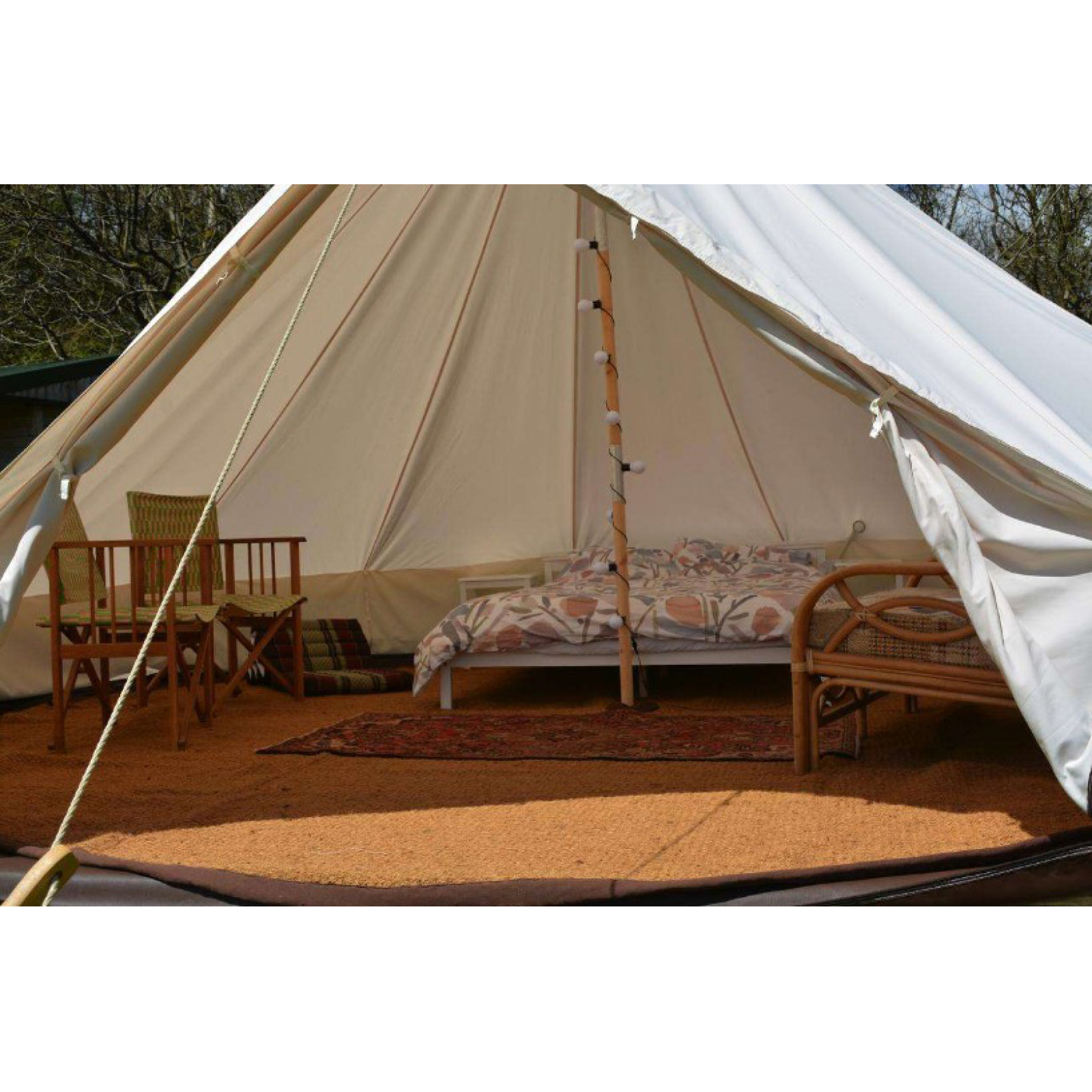 5M Glamping Resort Durable Luxury Canvas Bell Tent with fire mildew resistant