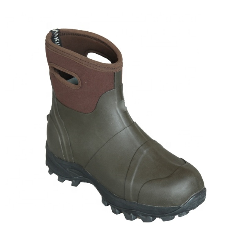 Mens Durable Neoprene Lined Rubber Hunting Rain Boots