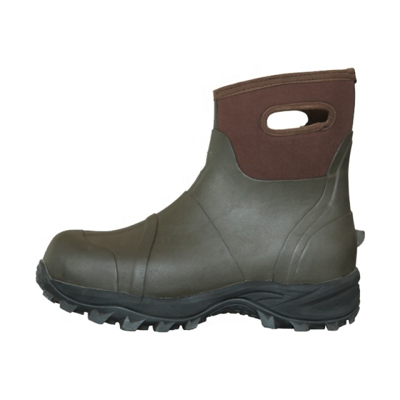 Mens Durable Neoprene Lined Rubber Hunting Rain Boots