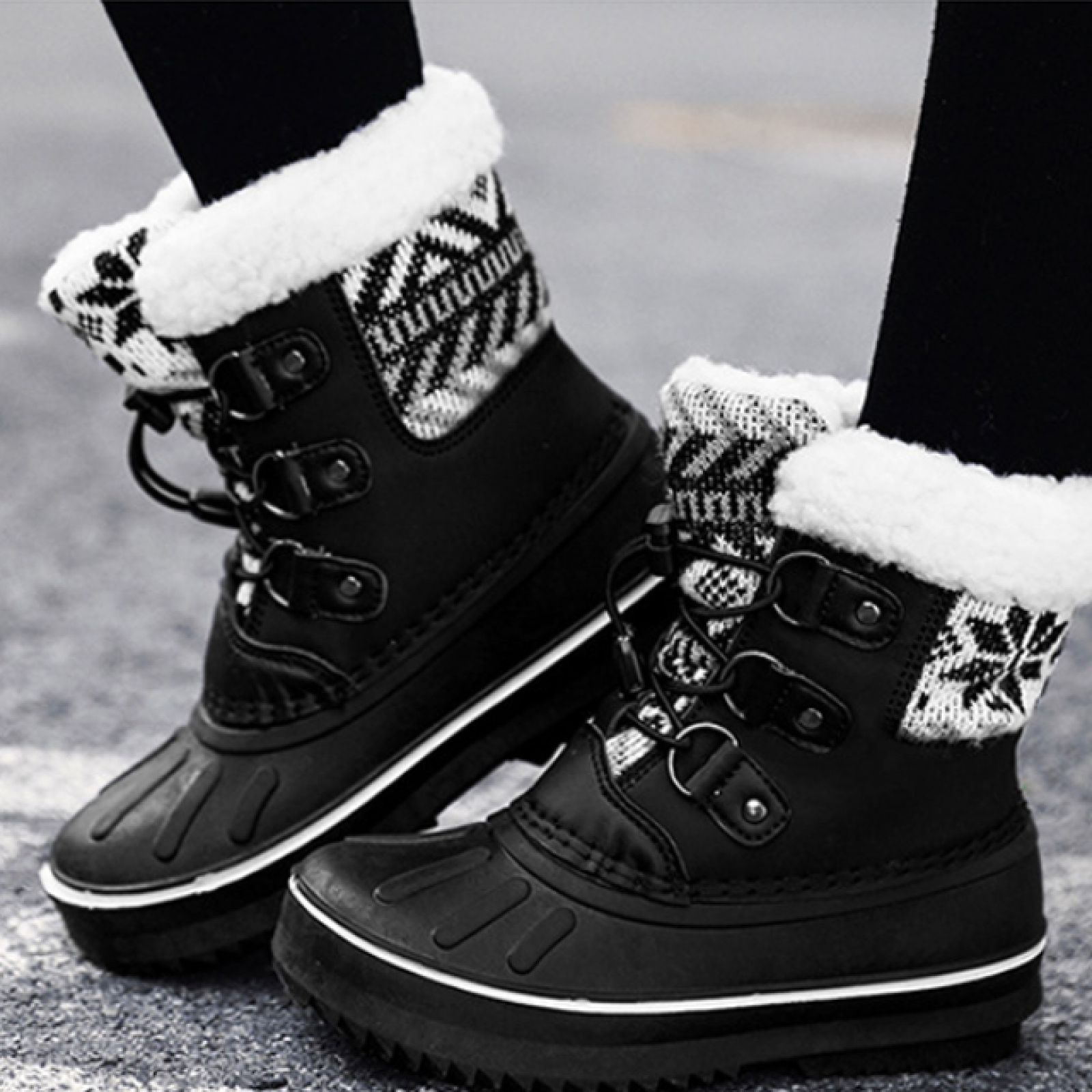 Customized Children Fashion Snow Boots Plush Velvet Winter Snow Boots