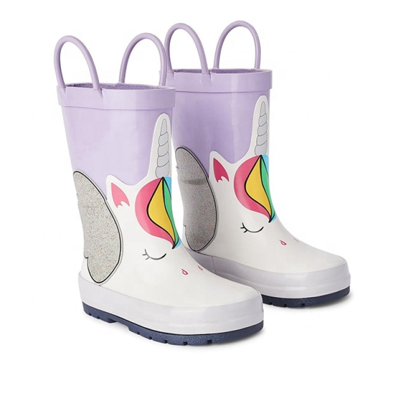 Wholesale Waterproof Toddler Girls Unicorn Rubber Boots Kids Wellies Rain Boots for Children