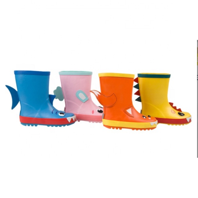 Wholesale Children Waterproof Gumboots Kids Rubber Rain Boots with 3D Printing