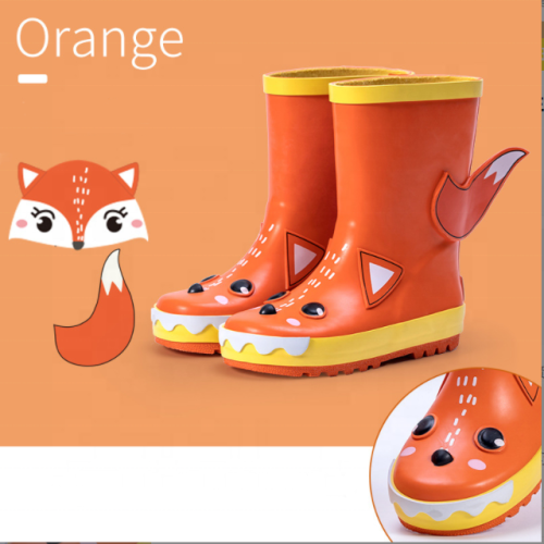 Wholesale Children Waterproof Gumboots Kids Rubber Rain Boots with 3D Printing