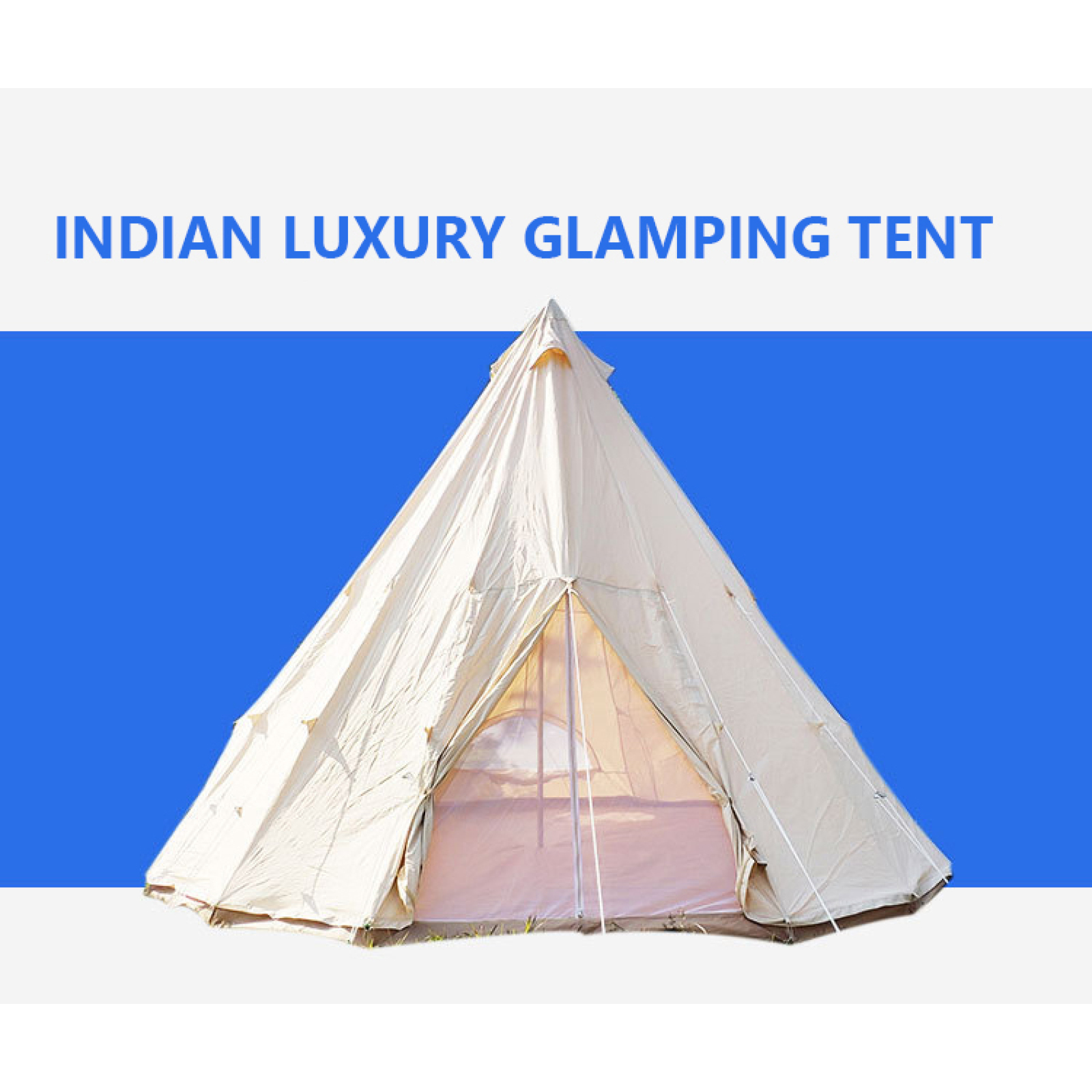 Outdoor Glamping Luxury Cotton Canvas Adults Indian Teepee Tent