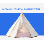 Outdoor Glamping Luxury Cotton Canvas Adults Indian Teepee Tent